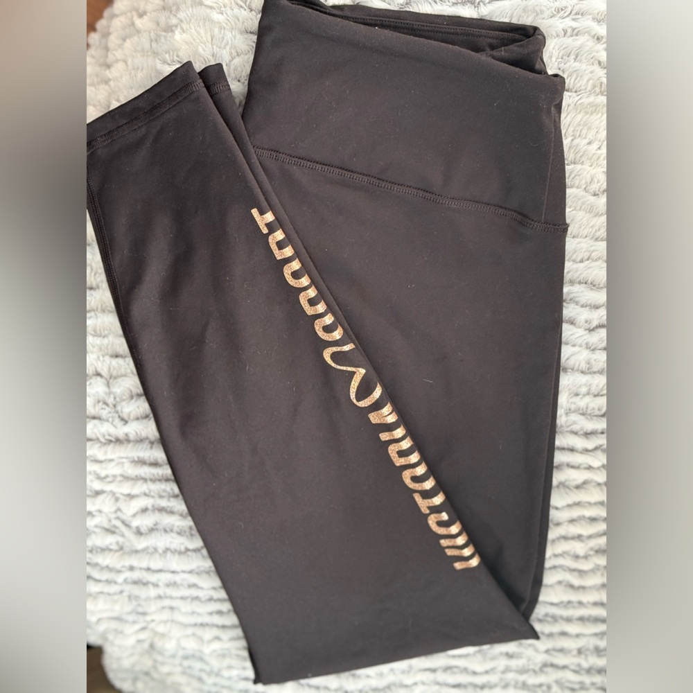Victoria Secret Black Leggings with Rose Gold Detail